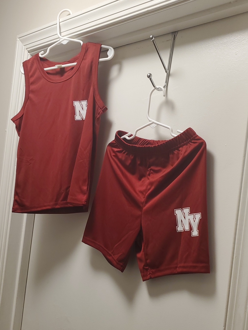 New York & Company Kids Red Tank & Shorts Pajama Set